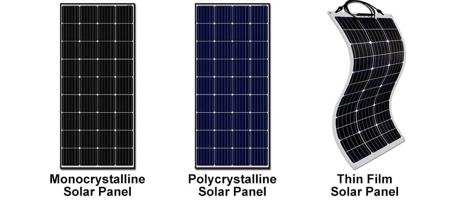 3 types of solar panels
