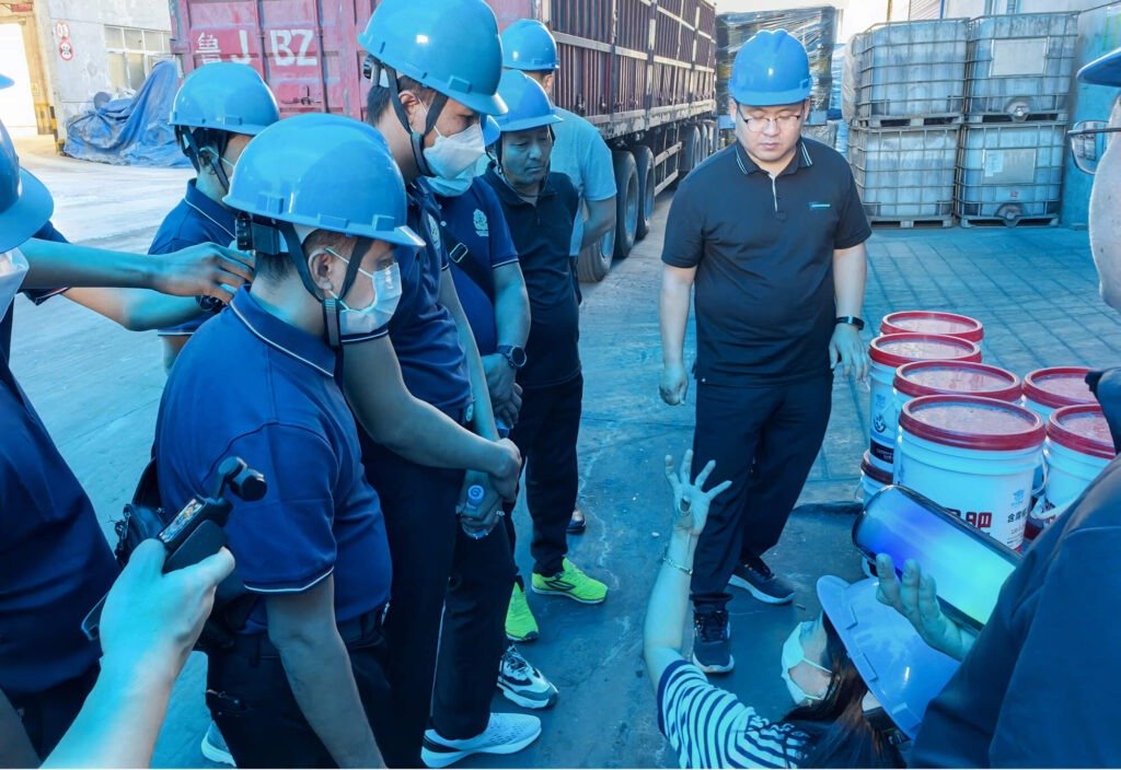 Liquid fertilizer storage room door