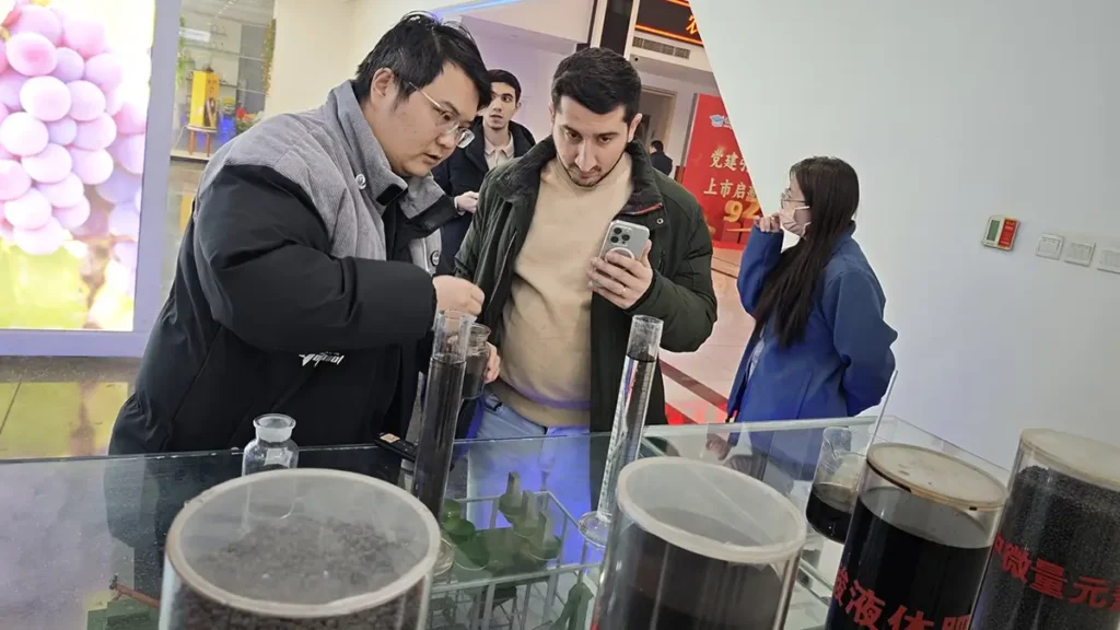 Quality control inspection of fertilizers at Risso Fertilizer